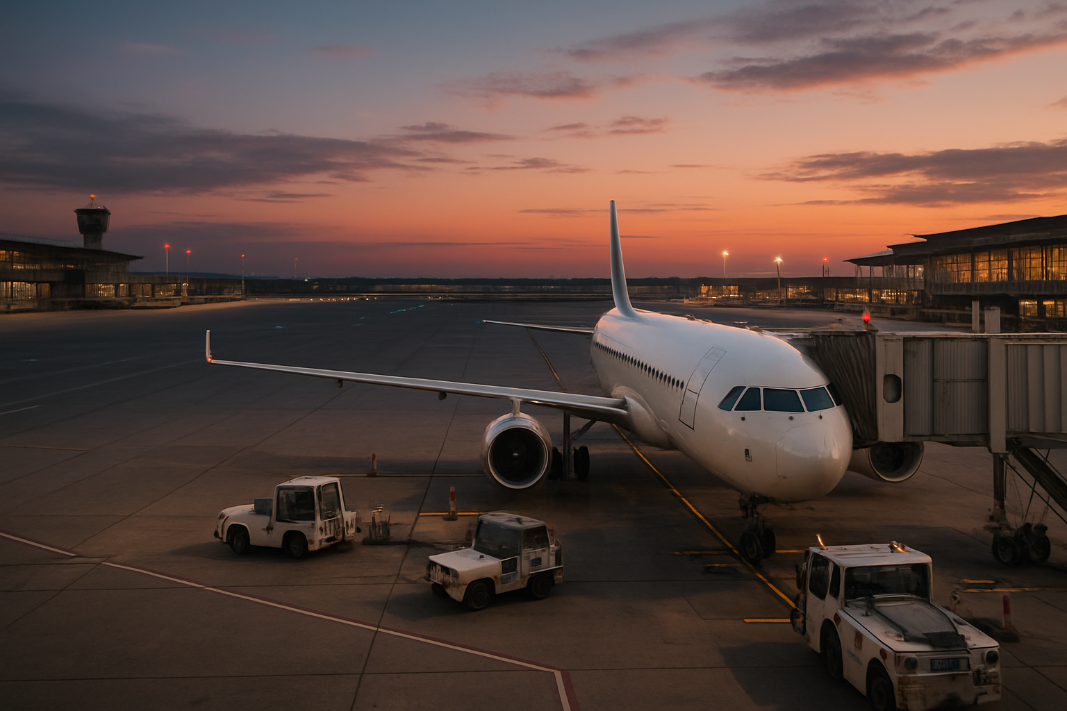 공항 전경과 활주로, 항공편 운항 재개를 상징하는 모습의 사진